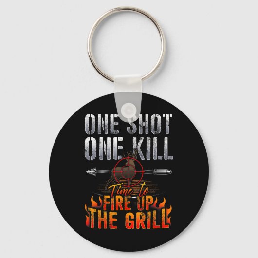 Eén hot One Kill Fire Grill Deer Hunting Sleutelhanger (Voorkant)
