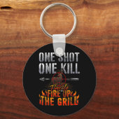 Eén hot One Kill Fire Grill Deer Hunting Sleutelhanger (Voorkant)