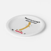 een hotdog grap geeft een glimlach! papieren bordje (Gekanteld)