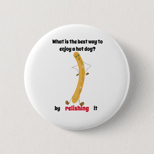 een hotdog grap geeft een glimlach! ronde button 5,7 cm (Voorkant)