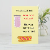 een hotdog grap lacht om deze kaart (Staand voorkant)