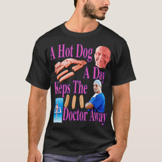 Een hotdog per dag houdt de arts weg glinsterende  t-shirt