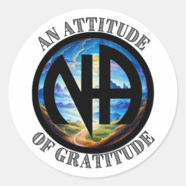 Een houding van Gratitude - NA Narcotics Anonymous Ronde Sticker