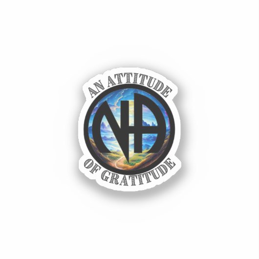 Een houding van Gratitude - NA Narcotics Anonymous Sticker (Voorkant)