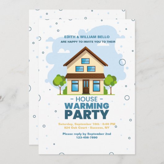 Een House Warming Party Kaart (Voorkant / Achterkant)