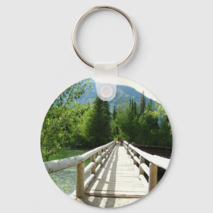 Een houten brug in het nationale park Grand Teton Sleutelhanger