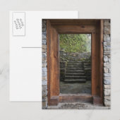 Een houten deuropening in het Trongsa museum Briefkaart (Voorkant / Achterkant)