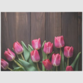 Een houten en tulp serie ontwerp #2 tissuepapier (Voorkant)