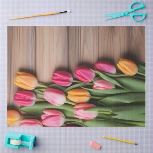 Een houten en tulp serie ontwerp #4 tissuepapier (Craft)