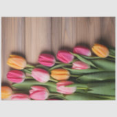 Een houten en tulp serie ontwerp #4 tissuepapier (Voorkant)