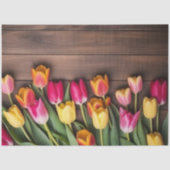 Een houten en tulp serie ontwerp #5 tissuepapier (Voorkant)