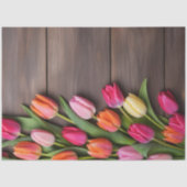 Een houten en tulp serie ontwerp #6 tissuepapier (Voorkant)