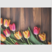 Een houten en tulp serie ontwerp #7 tissuepapier (Voorkant)