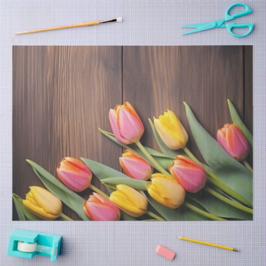 Een houten en tulp serie ontwerp #8 tissuepapier (Craft)