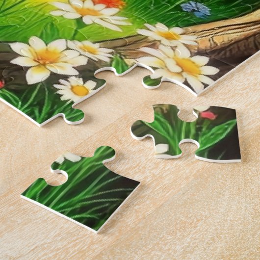 Een houten huisje legpuzzel (Zijkant)