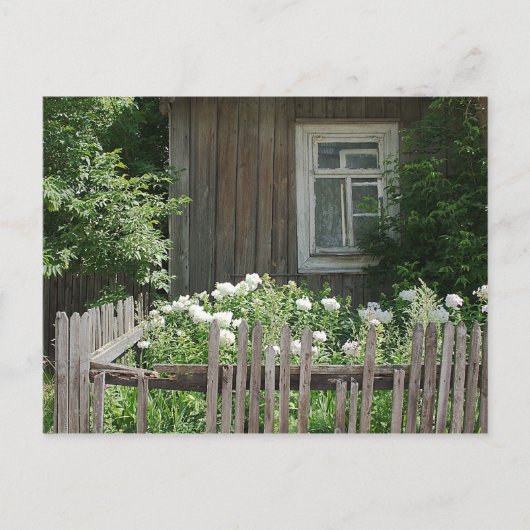 Een houten hut briefkaart (Voorkant)