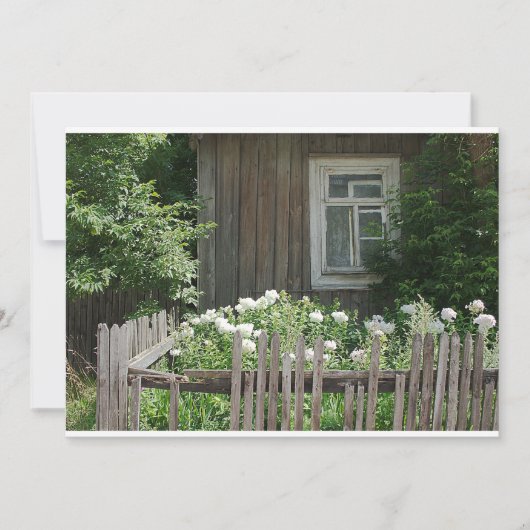 Een houten hut uitnodiging (Voorkant)