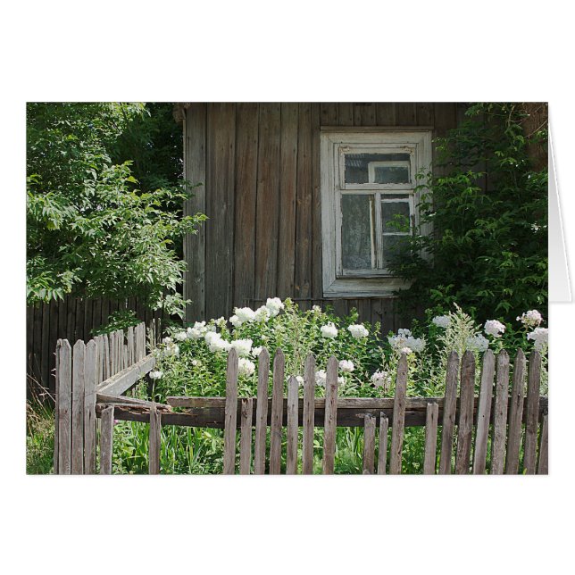 Een houten hutkaart (Voorkant Horizontaal)