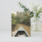 Een houten kano gemaakt van Eucylptusboomvlotten i Briefkaart (Staand voorkant)