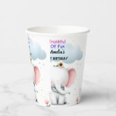 Een houten witte olifant verjaardag 1e verjaardag papieren bekers (Links)