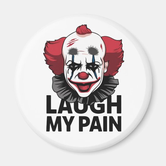 Een huilend clowngezicht magneet (Voorkant)