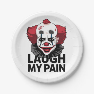 Een huilend clowngezicht papieren bordje
