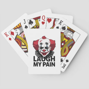 Een huilend clowngezicht pokerkaarten