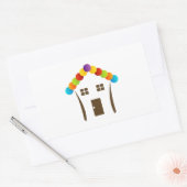 Een huis grafisch met een kleurrijk dak rechthoekige sticker (Envelop)