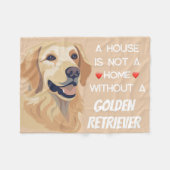 Een huis niet een thuis Golden Retriever hond Fleece Deken (Voorkant (Horizontaal))