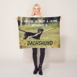 Een huis niet een thuis teckel hond fleece deken