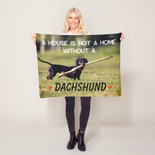 Een huis niet een thuis teckel hond fleece deken