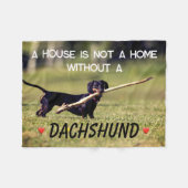 Een huis niet een thuis teckel hond fleece deken (Voorkant (Horizontaal))