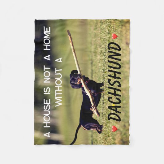 Een huis niet een thuis teckel hond fleece deken (Voorkant)