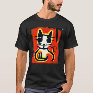 Een huis-tuin-en-keukenkat in een artistieke stijl t-shirt