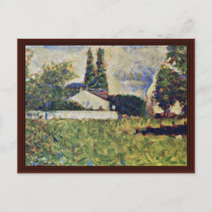 Een huis tussen de bomen van Seurat Georges Briefkaart