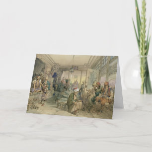 Een huis van de Koffie, Constantinopel, 1854 (pen Feestdagen Kaart