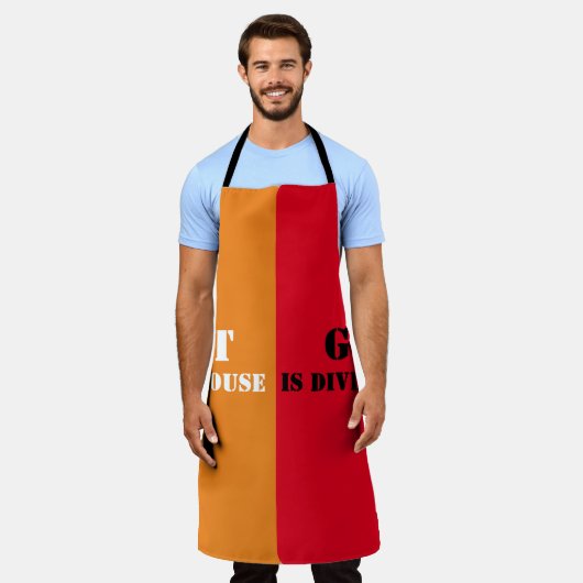 Een huis verdeeld schort (Gedragen)