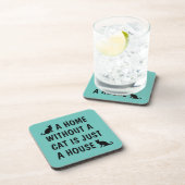 Een huis zonder kat is gewoon een huis grappig bier onderzetter (Rechterzijde)