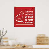 Een huis zonder kat is gewoon huisdieren poster (Keuken)