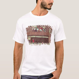Een huishoudelijk scène van een scrol) t-shirt