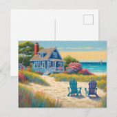 Een huisje aan het strand briefkaart (Voorkant / Achterkant)