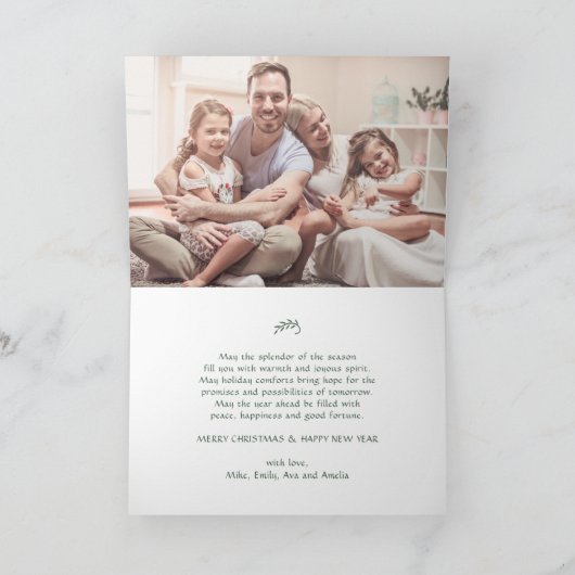 Een Huivering van Hoop • Eén Foto Vredesduif Kerst Feestdagen Kaart (Binnen)