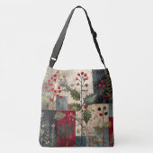 Een Hulstbes Rustieke Winter Patchwork Crossbody Tas (Achterkant)