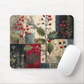 Een Hulstbes Rustieke Winter Patchwork Muismat (Met muis)