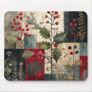 Een Hulstbes Rustieke Winter Patchwork Muismat