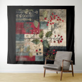 Een Hulstbes Rustieke Winter Patchwork Wandkleed (In Situ (horizontaal))