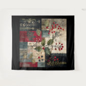 Een Hulstbes Rustieke Winter Patchwork Wandkleed (Voorkant (horizontaal))
