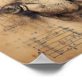 Een humanoïde bovenop een gegevensblad poster (Hoek)