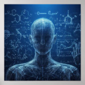 Een humanoïde bovenop een gegevensblad poster (Voorkant)