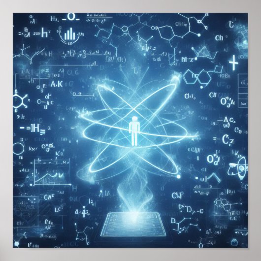 Een humanoïde bovenop een gegevensblad poster (Voorkant)